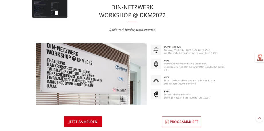 Landingpage DIN-Netzwerk-Workshop