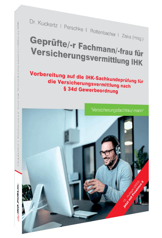 Buchcover für das Fachbuch geprüfte/r Versicherungsfachmann/frau (IHK) 10. Auflage
